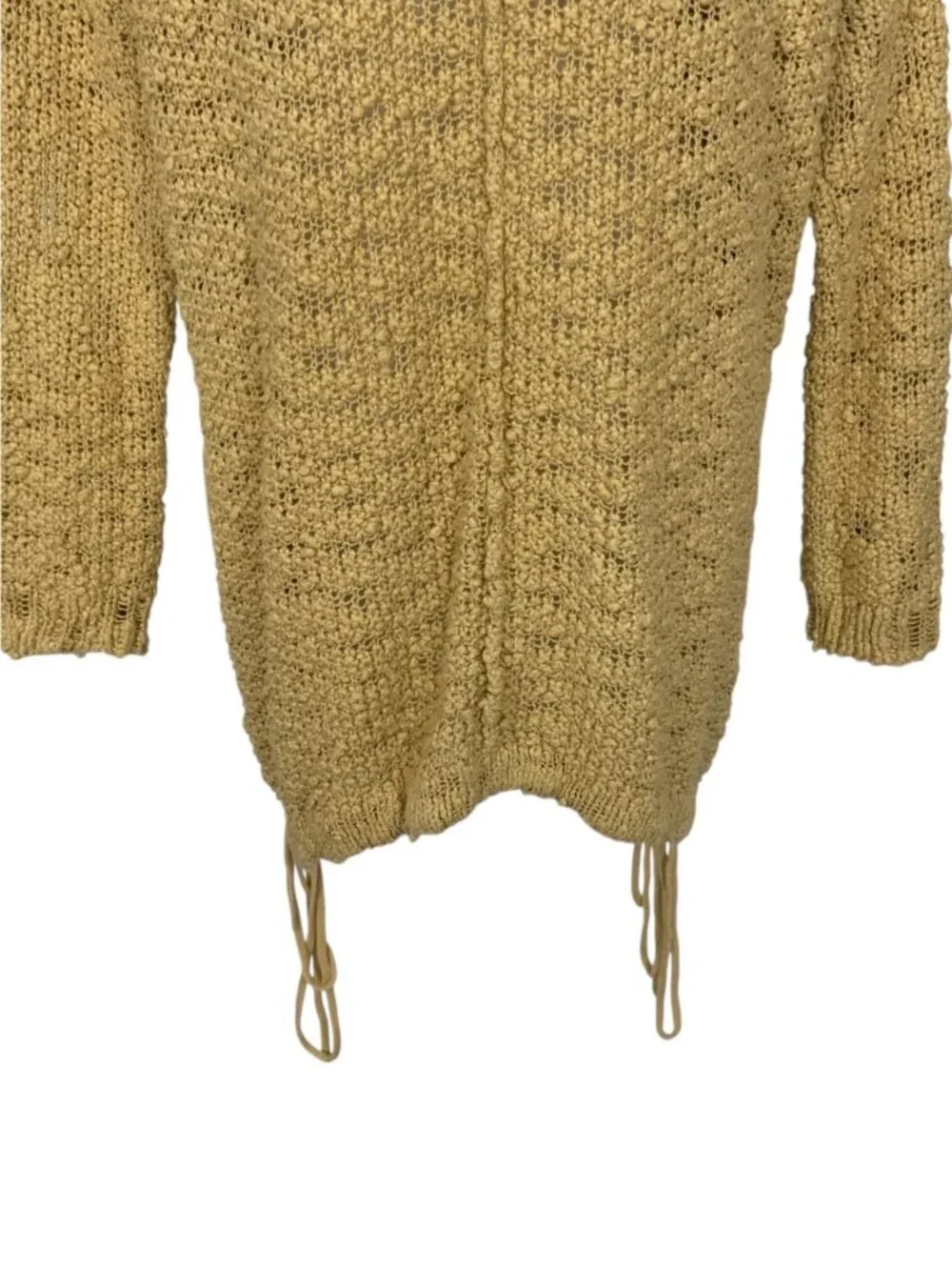 Free People FP Beach Crochet Sweater M Beige Long Sleeve